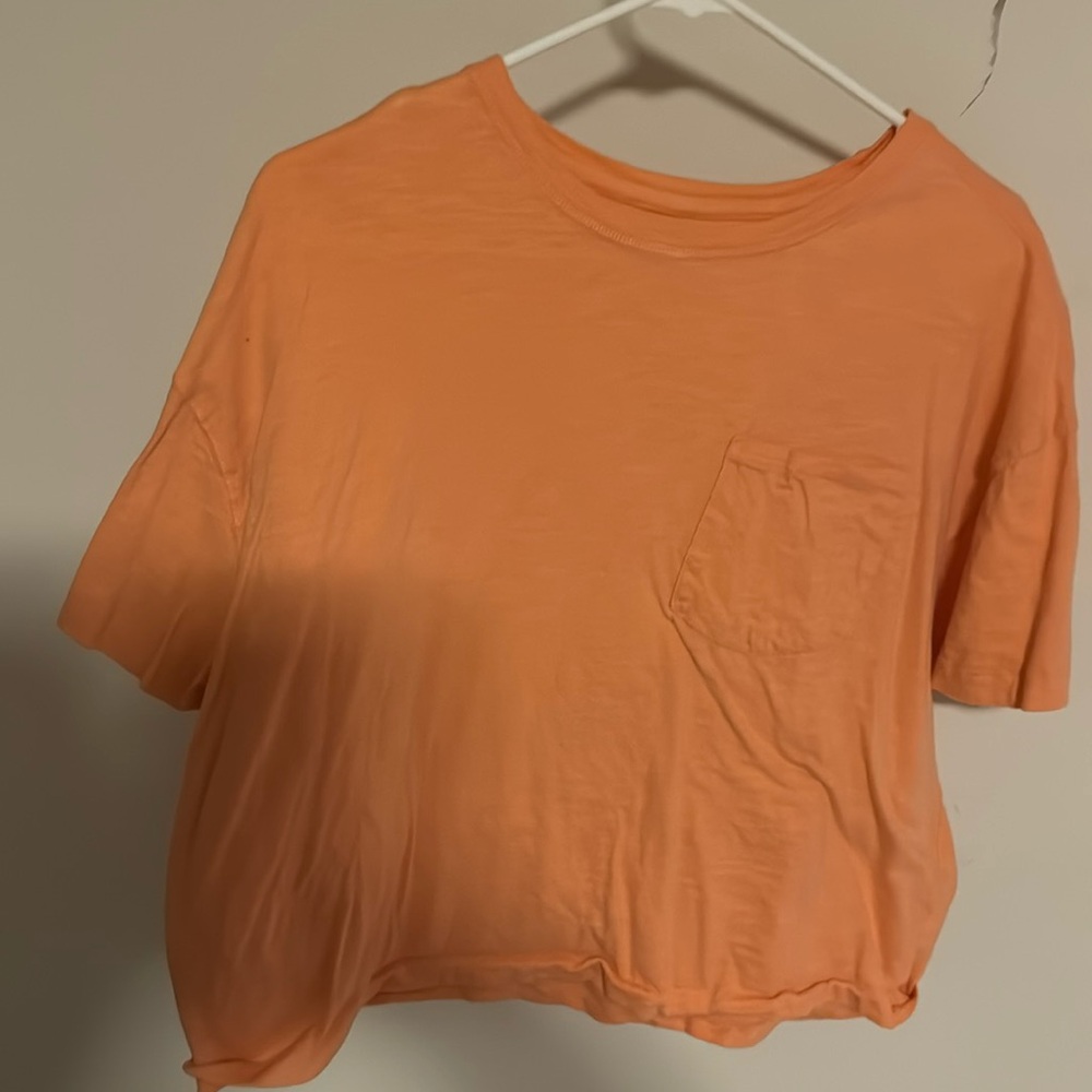 Never worn Flowy orange crop top